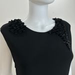 Alice + Olivia Black Mini Dress Stretch Jersey Shift Sequined Cocktail Party L Photo 3