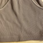 Sunzel Ribbed Crop Tank Top Large Brown Seamless Stretchy High Neck Workout Top Photo 2