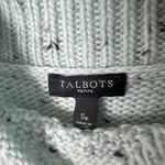 Talbots Sweater Roll Neck Collar Chunky Knit Fisherman Cable Irish Green SP Photo 2