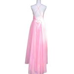 Rachel Allan Lace Back A Line Gown Dress Pink Iridescent Prom Pageant Pockets Size 10 Photo 3
