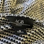 AGB Women's Tab Sleeve Dress with Necklace Black White Medium Photo 6