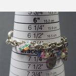 Sister Friendship Charm Bracelet Silver Tone Chains Lucite Beads Engraved Charms Photo 6