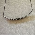 Silpada Siplada Sterling Silver CZ Curved Bar Necklace 925 Box Chain Photo 3