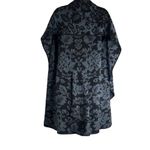 GILI XS Black Wool Jacquard Sweater Vest Cardigan Cascading Front Oversized Black Photo 1