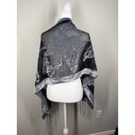 Unbranded Velvet Burnout Butterfly Scarf Boho Fairy Whimsigoth Fringe Gray Photo 4