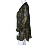 Signature Studio  Shirt Women‎ Large Green Plaid Sheer Popover Office Casual Photo 2