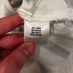 Prelude Linen Blend Striped Knee/Midi Length Button Front Shift Dress Size XL White Photo 11