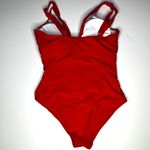 Red One Piece Deep V Swimsuit L Size L Photo 1