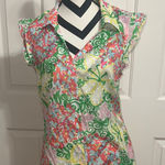 Lilly Pulitzer  Floral Ruffle Sleeve Button Down Blouse Photo 0