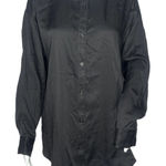 Lou & grey Shirt Womens Medium Dark Gray Button Up Tunic Top Neutral Minimalist Photo 0