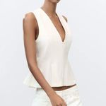 ZARA  white deep v blouse Photo 0
