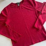 Ralph Lauren Lauren  Knit Tunic Tee T Shirt Womens Red Long Sleeve Size M Photo 0