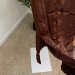 ZARA  Chocolate/Brown Satin Effect Midi‎ Dress size Small Photo 6