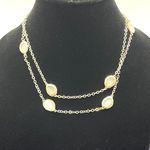 14th & Union Gold Tone Long Strand Necklace White Faceted Stones Quiet Luxury Photo 1