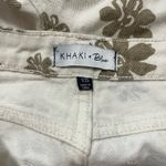 Women Khaki & Blue Floral Design Shorts Size 1 Multiple Photo 3