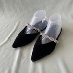 Birdies The Swan Slides in Caviar Velvet Gem Bracelet Rhinestone Mules Sz 6 NWOT Photo 2