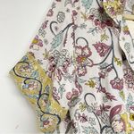 World Market Pajamas Floral Short Sleeve Button Down Shirt Dress Sleepwear M White Size M Photo 3