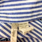 Japna Japan Blue & White Courier Stripe Casual Button Down Top Size Large Photo 8