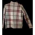 Nicole Miller  Womens Sweater Size S Tan Red Long Sleeve Oversized Mock NWT Photo 7