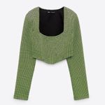 ZARA Hounds Tooth Crop Top Photo 5