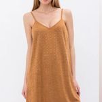 Vocal NWT Dress Womens L Brown Faux Suede Studded Embellished Mini Western 70s Photo 2