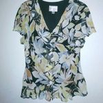 Karin Stevens  16 Short Sleeved V-Neck Luned Ruffle Top Plus Photo 0