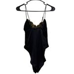 Madelon Louden Black Velvet Bodysuit Gold Embroidery Lingerie Vintage Fits‎ XS/S Size M Photo 7