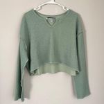 Urban Outfitters Green Parker Notched Long Sleeve Top Size Medium Photo 1