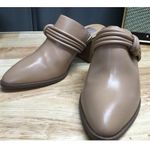 Anne Klein Rosel Dress Pump US 8 Tan Leather Knotted Stacked Block Heel Shoes Photo 3