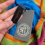 Sacred Threads Sacred‎ Threads Dress Halter Blue Multicolor Striped Sleeveless Summer Beach M Photo 3