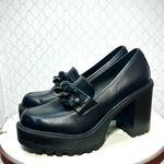 Madden Girl Kappie Platform Lug Sole Loafer Black Faux Leather 90s Size 8.5 Photo 5