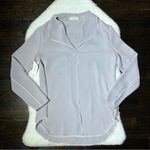 Aritzia Babaton  Rena Gray Matte Satin Blouse Photo 1