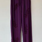 ZARA ~ HIGH-WAIST TROUSERS WITH BEADED EMBROIDERY DARK PURPLE Small Photo 0