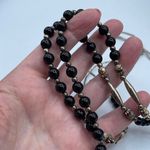Silver and black glass vintage double strand boho festival necklace Black Photo 1