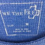 Free People Royal Blue Waffle Knit Long Sleeve Top Photo 3