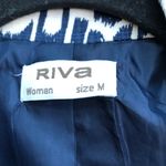 River Island RIVA Linen Monochrome Blue & White Print Blazer. Size M Photo 1
