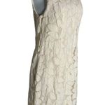 Tart  Sleeveless Lace Sheath Mini Dress M Cream Floral Lined Exposed Zipper Photo 2