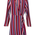 Reformation  Gjelina Luisa Stripe V-Neck Wrap Mini Dress Pink Purple S Photo 0