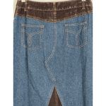 Forenza Vintage Blue Brown Maxi Denim Faux Suede Skirt Size 6 NEW Photo 6