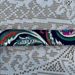 Navy Embroidered Floral Belt with Gold Buckle OS Purple Photo 4