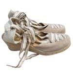 Paseart Espadrille Sandals Suede Cap Toe Ankle Tie Made in Spain Size 9M Suede Photo 2