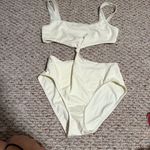 Solid & Striped Bailey Knotted Cutout One Piece Swimsuit Cream/White- Size Large Photo 2