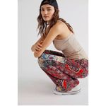 Free People  Penny Paisley Patchwork Pull On Corduroy Pants Rare Sz 24 Photo 3