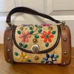 MAHLER Vintage Tropical Vacation Raffia Straw Floral Tiki Pinup 1960s Tan Photo 0