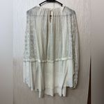 Free People  Embroidered Cream Brown Dreams Tunic Blouse Small Photo 2