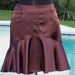 Cache Luxe Expresso Tulip Metallic Sheen Event Skirt New Day Office $138 NWT Photo 3