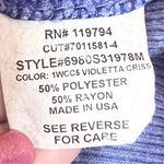 One World Blue Studded Design Ribbed Stretch V Neck Tank Top Size Medium Photo 7