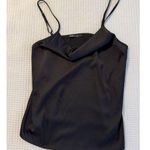 Famulily Black Cowl Neck Tank Top Women's Medium Old Money Aesthetic Clean Girl Photo 0