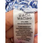 Sigrid Olsen  Linen Button Up Shirt M Long Sleeve Roll Tab Blue Lagenlook Coastal Photo 3