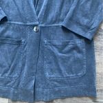 Poetry  Blue Gray One Button Hemp Blend Cardigan 6 Photo 1